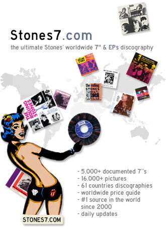 Visit the Rolling Stones 7"s & EPs worldwide discography & price guide Visit the Rolling Stones 7"s & EPs worldwide discography & price guide
